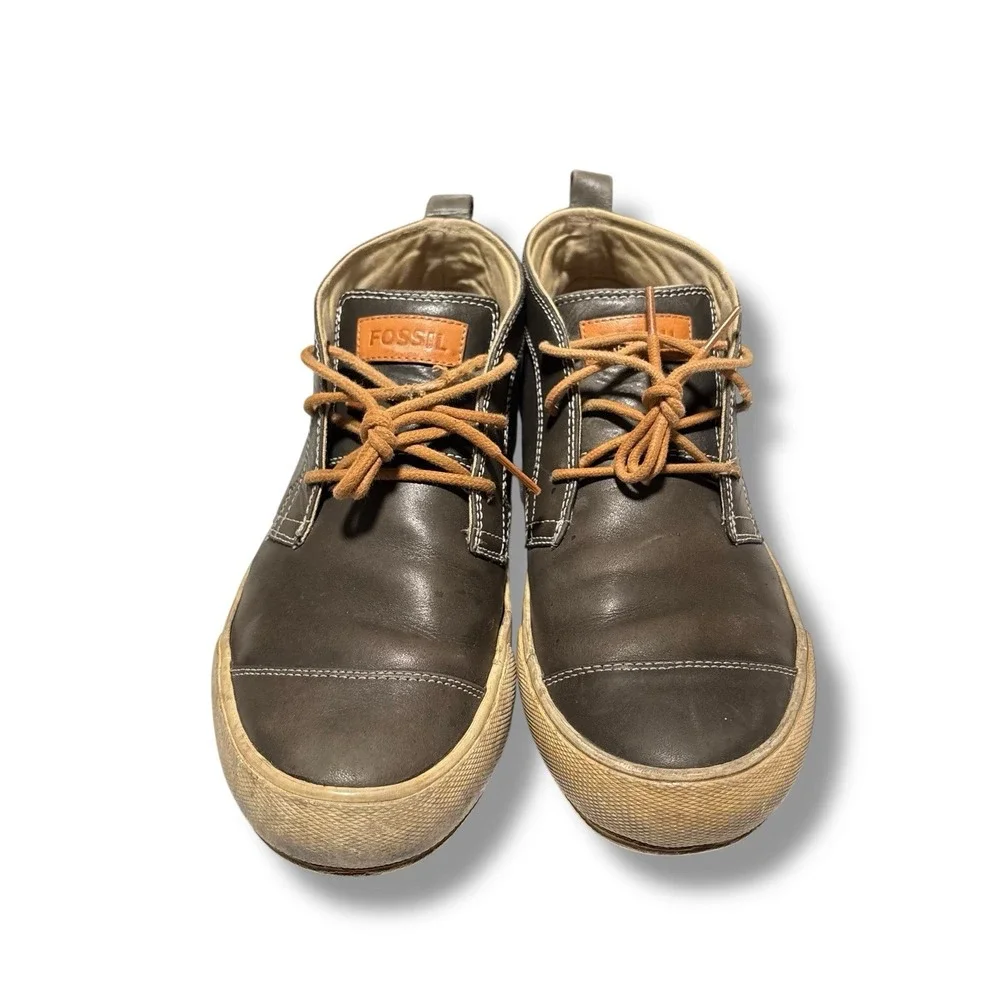 Fossil Men's Gray Leather Chukka Boots Rare‎ SAMPLE Size 9